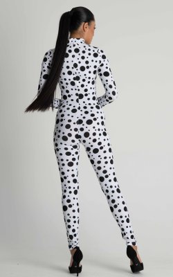 Funky Black and White Polkadot Sexy Bodysuit for Women