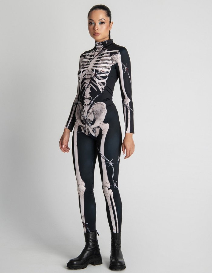 Angel Skeleton Halloween Costume Women, Get Your Spooky Vibes with This Halloween full Body Suit