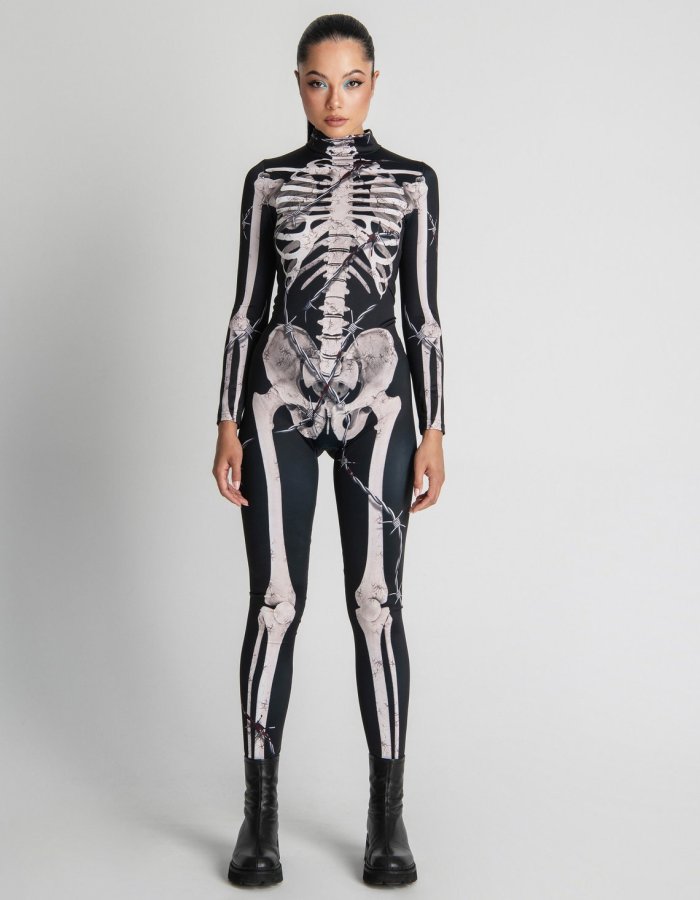 Angel Skeleton Halloween Costume Women, Get Your Spooky Vibes with This Halloween full Body Suit