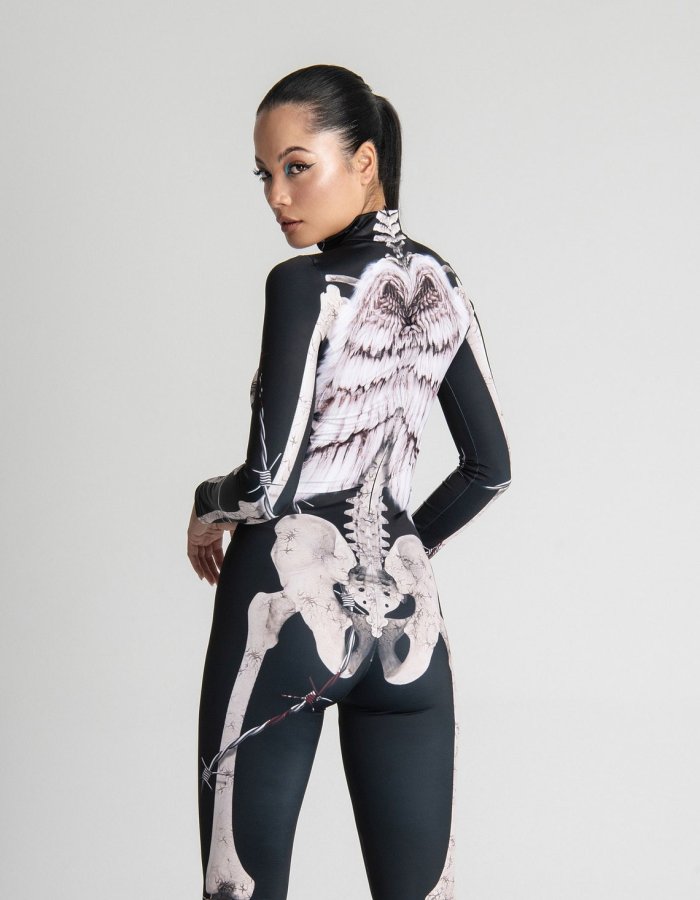 Angel Skeleton Halloween Costume Women, Get Your Spooky Vibes with This Halloween full Body Suit